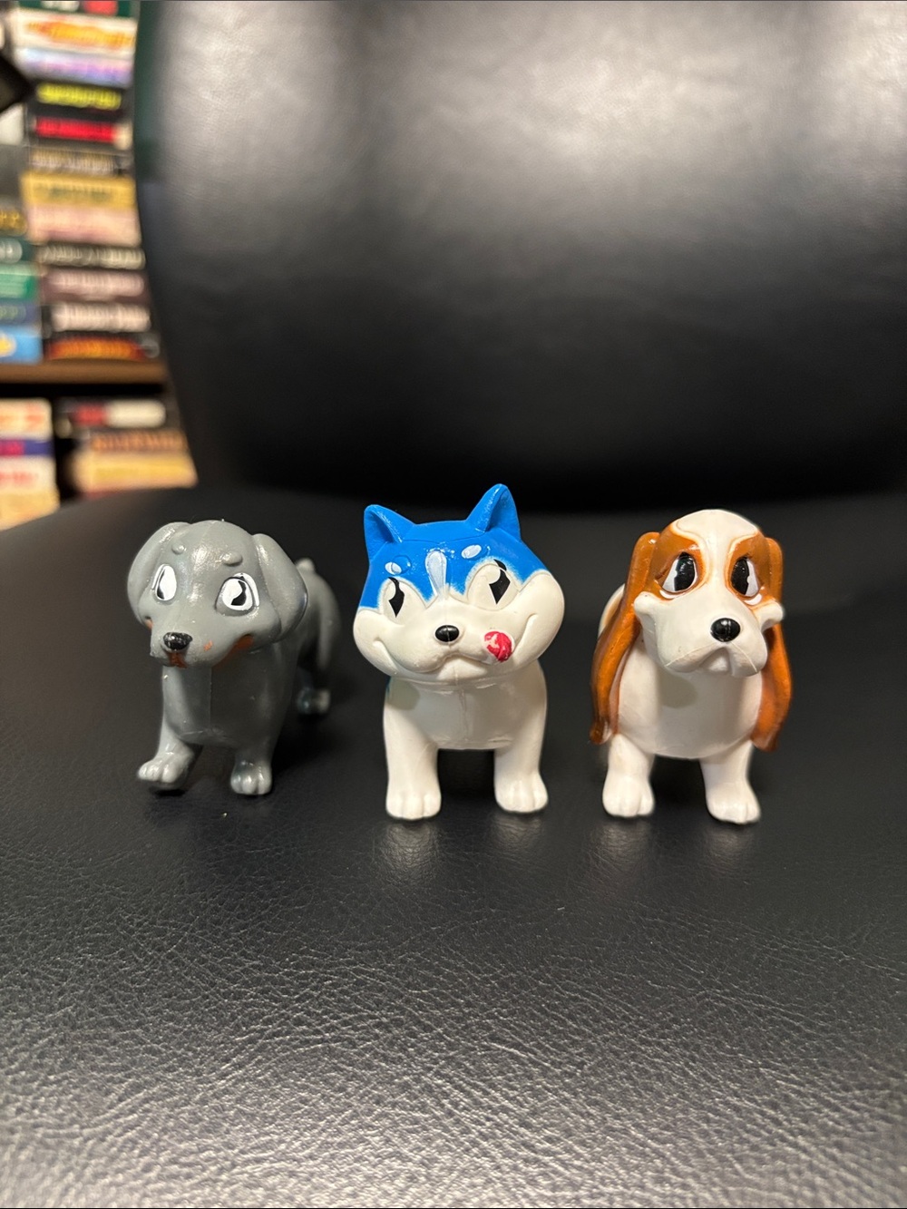 10/$25 Mini Dog Figurine Trio - Gray, Blue & Brown